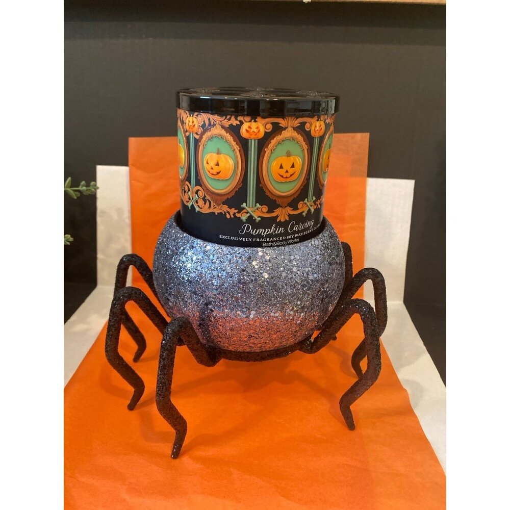 Bath & Body Works Halloween “Spider Bling”  New Glitzy 3 Wk Spider Candle Holder